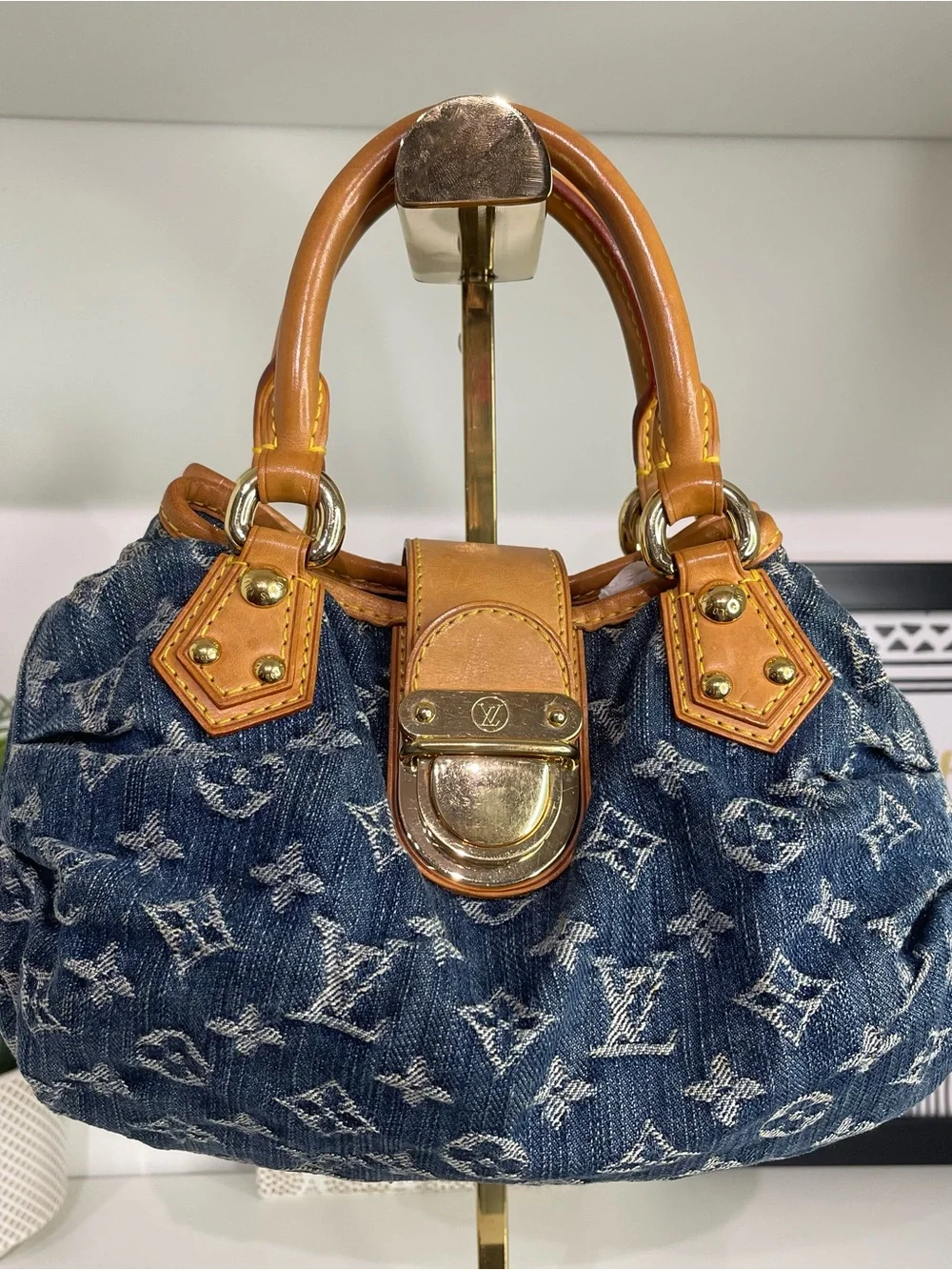 Louis Vuitton Blue Denim Monogram Pleaty